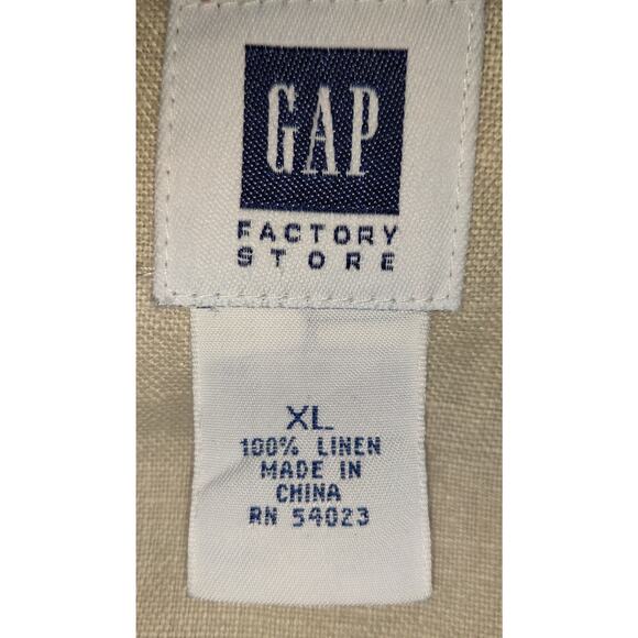Beige GAP Linen Jacket Hoodie Adult XL Zips Snaps Outdoors Faux Pockets - Picture 8 of 16